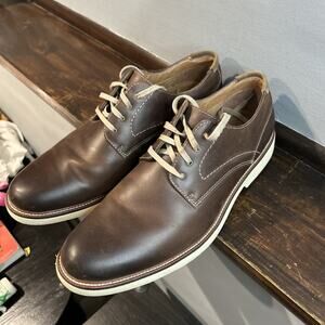 Dockers Men's Dress Shoes Size 11.5 Medium Brown Leather upper Lace Up Casual